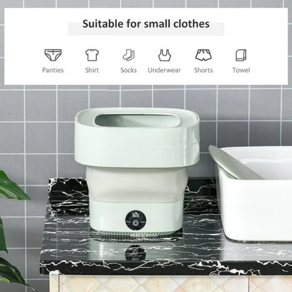 Foldable Mini Laundry Machine – Portable Washing Machine for Apartment, Dorm & Travel, Compact Collapsible Mini Washer