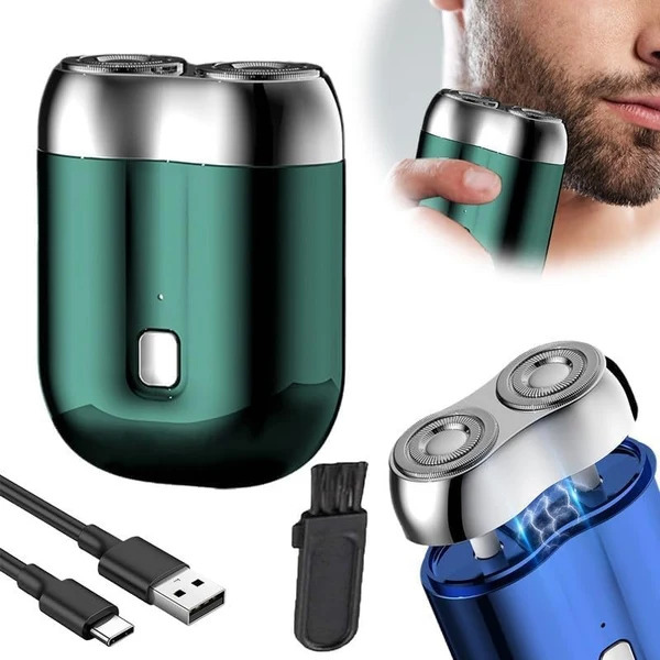 Mini Shaver for Men | Washable Double Head Portable Electric Trimmer & Razor